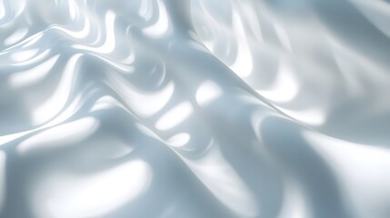 Obraz premium Smooth White Satin Fabric with Gentle Waves and Soft Texture