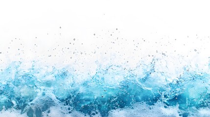 Obraz premium Crystal Clear Ocean Waves Splashing Against White Background