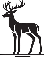 Minimalist Deer Silhouette Vector Illustration