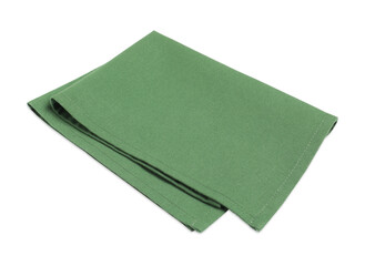 One bright green napkin isolated on white
