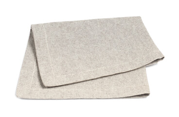 One new grey napkin isolated on white