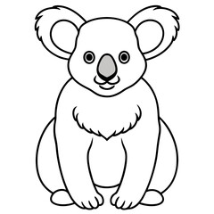 Koala Outline Art in Vector