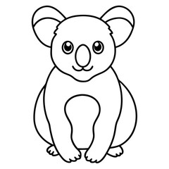 Koala Outline Art in Vector