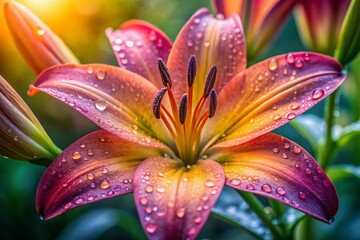Fototapeta premium Stunning Aerial Close-up of a Delicate Lily Flower - Drone Photography
