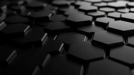 hexagonally shaped tech background rendering network connection dark design