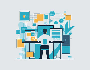 Illustration of AI Systems Improving Business Efficiency