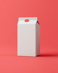 Minimalist White Packaging Box on Red Background - AI Generated