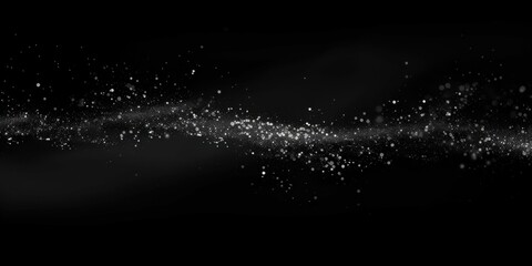 An all-black backdrop featuring subtle, minimalist falling particles, Flowing and gentle layout