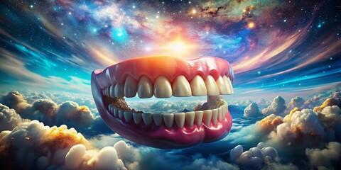 Surreal 3D Render: Removable Full Implant Denture, Innovative Dental Technology