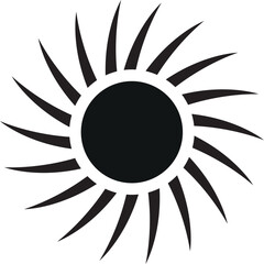 Minimalist Sun Vector Icon | Radiant Sunshine Silhouette for Logos and Designs