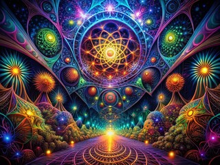 Surreal Dark Background with Abstract Striped Lines - Stock Photo