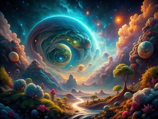 Surreal Dreamscape: Abstract Forms and Vibrant Colors - Meu Mundo 539