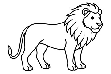 Lion in Continuous Line Vector Design