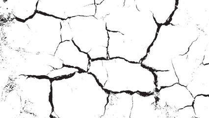 Lots lines of crack ground for abstract background. vector crack grunge black with white background for your text