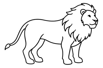 Lion in Continuous Line Vector Design