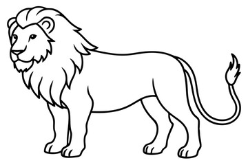 Lion in Continuous Line Vector Design