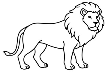 Lion in Continuous Line Vector Design