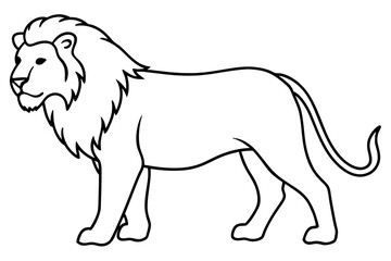 Lion in Continuous Line Vector Design