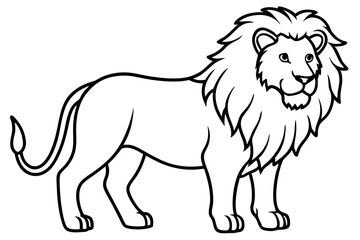 Lion in Continuous Line Vector Design