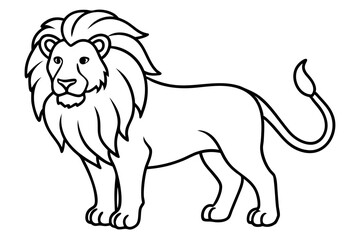Lion in Continuous Line Vector Design