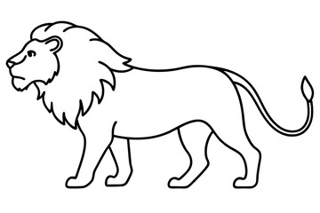 Lion in Continuous Line Vector Design