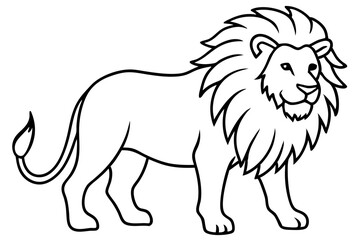 Lion in Continuous Line Vector Design