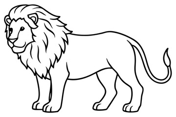 Lion in Continuous Line Vector Design