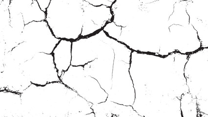 crack wall texture on a white background isolated Earth cracks texture on isolated vector background. black lightning bolts. 