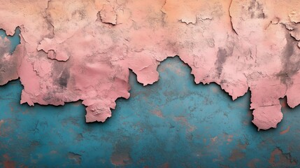 Fototapeta premium Peeling vintage wall texture with distressed cracked paint in pastel tones