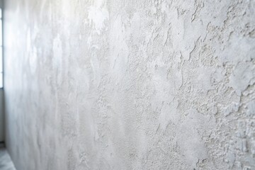 White Concrete Wall Panorama Background: Rough Texture, Marble Effect, High-Resolution Stock Photo