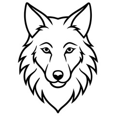 Minimalist Wolf Head Art Vector Design
