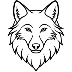 Minimalist Wolf Head Art Vector Design