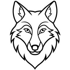 Minimalist Wolf Head Art Vector Design