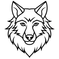 Minimalist Wolf Head Art Vector Design