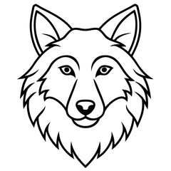 Minimalist Wolf Head Art Vector Design