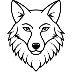 Minimalist Wolf Head Art Vector Design