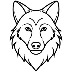 Minimalist Wolf Head Art Vector Design
