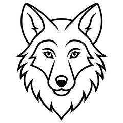 Minimalist Wolf Head Art Vector Design