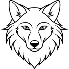 Minimalist Wolf Head Art Vector Design