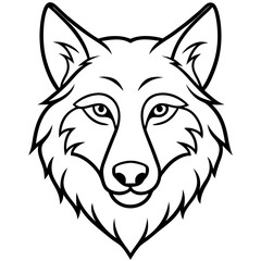 Minimalist Wolf Head Art Vector Design
