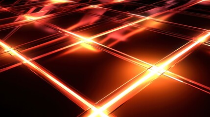 Abstract glowing tech grid with intersecting lines, creating a futuristic digital background
