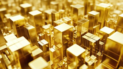 Abstract golden cityscape digital art vibrant environment aerial view modern concepts for inspiration