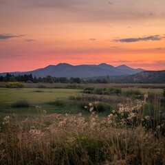 sunset in the mountains