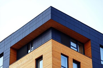 Fragment of a new elite residential building or commercial complex