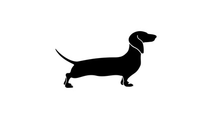 dachshund symbol, black isolated silhouette