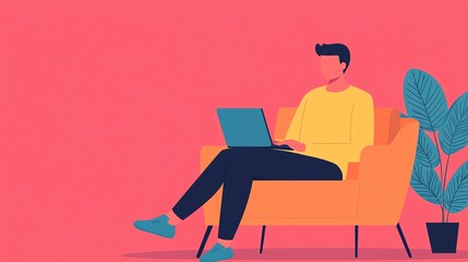 Person working on laptop in cozy living room.