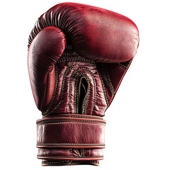 Red boxing glove, close-up, dark background, sport concept isolated on transparent or white background. Generative ai