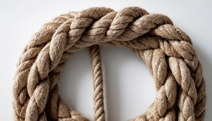Thick Natural Jute Rope Circle Background Texture