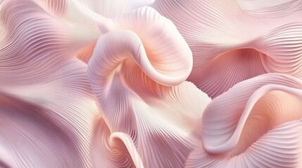 Abstract pink flowing waves, 3D render.