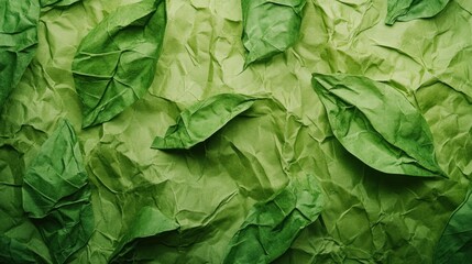 Fototapeta premium Artistic paper leaf texture with natural green tones and crumpled paper elements for background design